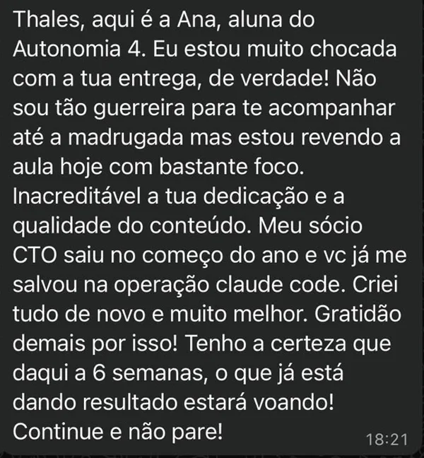 Depoimento Ana Arsky - sócio CTO saiu e a Operação Claude Code salvou a operação